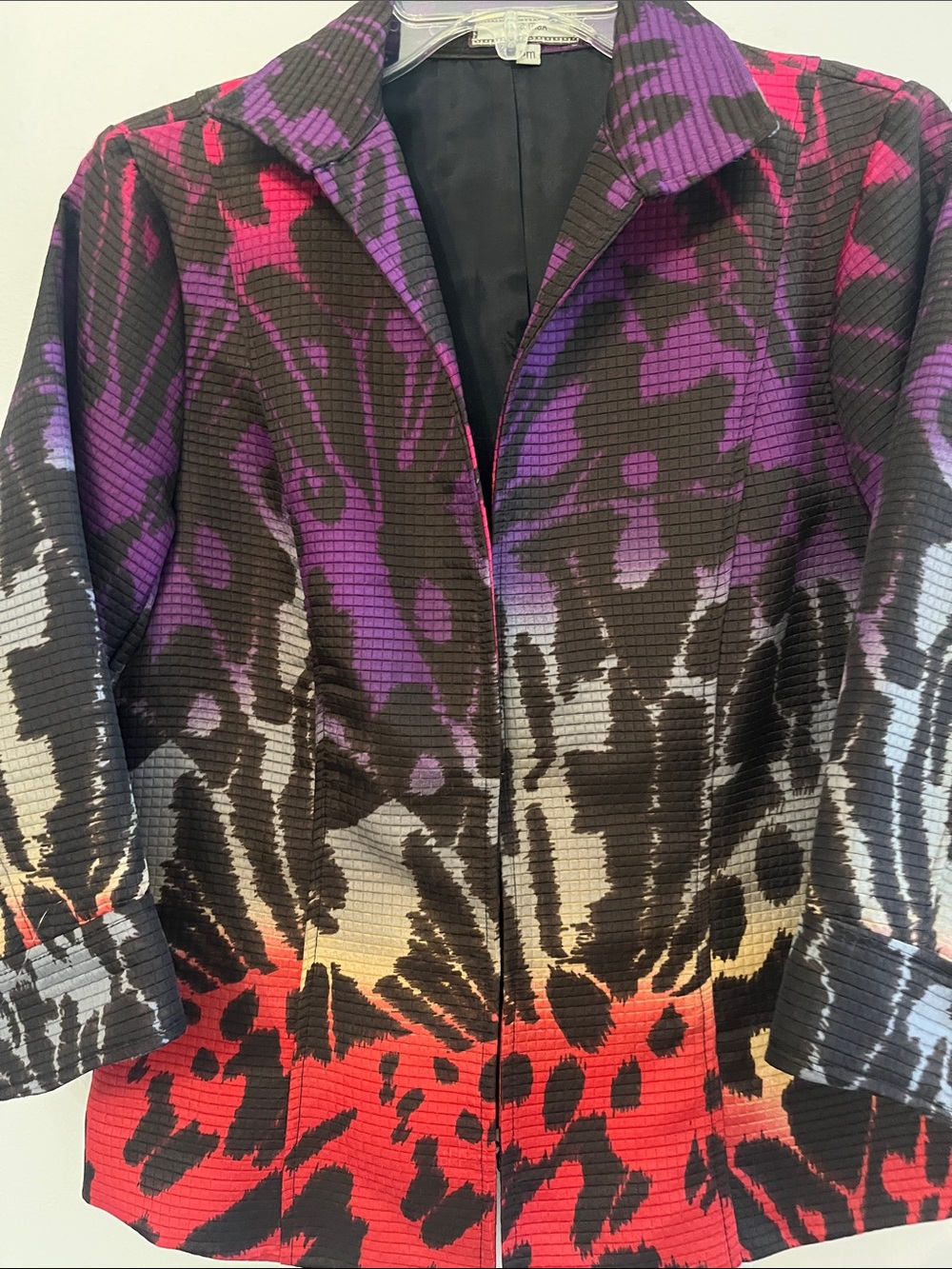 Laura Max Petite M Bold Multicolor  Women's Blazer - Purple, Black & Red